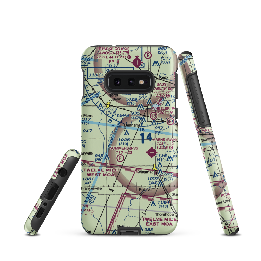 Podell Airport (IN76) VFR Sectional Samsung Phone Case Samsung Galaxy S10 Plus model shown