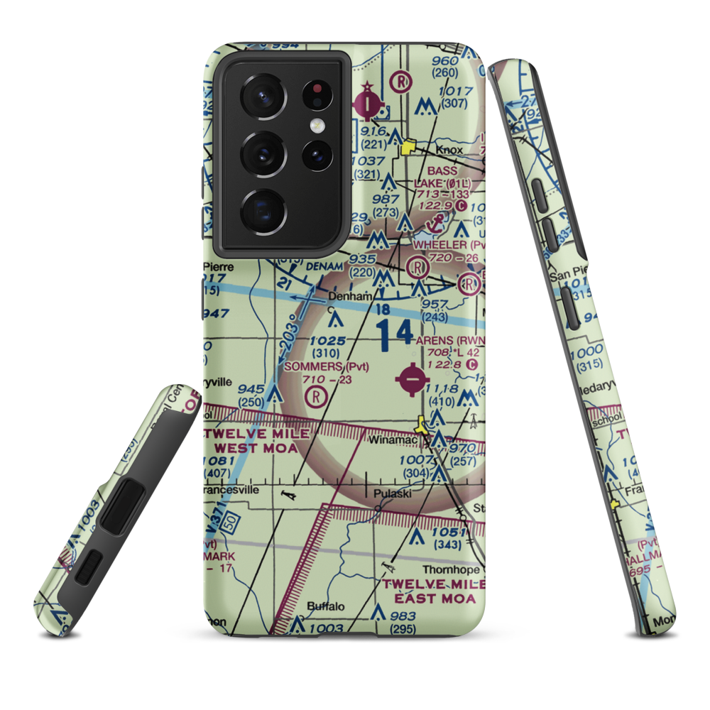 Podell Airport (IN76) VFR Sectional Samsung Phone Case Samsung Galaxy S21 Plus model shown
