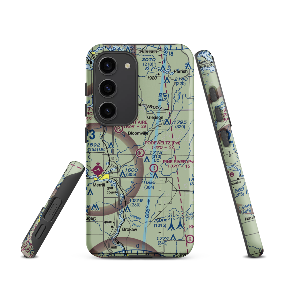 Podeweltz Airport (WN44) VFR Sectional Samsung Phone Case Samsung Galaxy S23 model shown