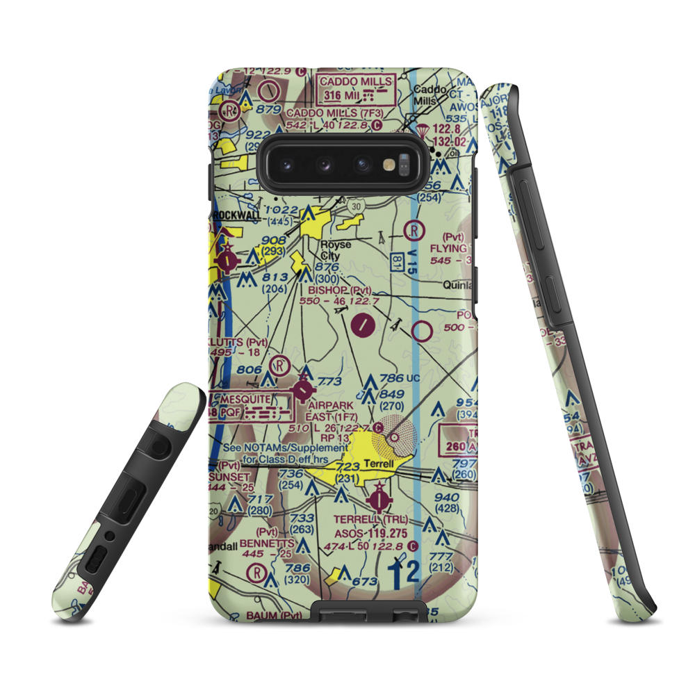 Poetry Landing Airport (33XA) VFR Sectional Samsung Phone Case Samsung Galaxy S10e model shown