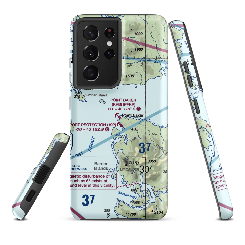 Point Baker Seaplane Base (KPB) VFR Sectional Samsung Phone Case Samsung Galaxy S21 Plus model shown