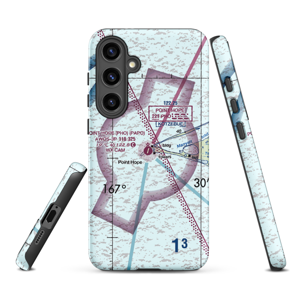 Point Hope Airport (PHO) VFR Sectional Samsung Phone Case Samsung Galaxy S24 Plus model shown