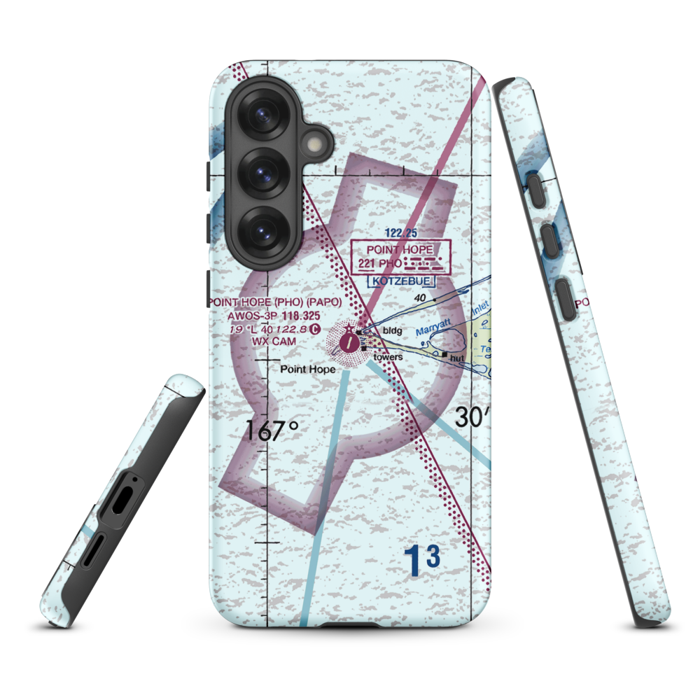 Point Hope Airport (PHO) VFR Sectional Samsung Phone Case Samsung Galaxy S25 Plus model shown