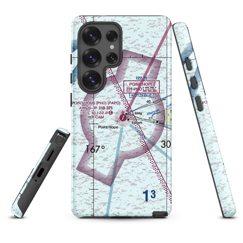 Point Hope Airport (PHO) VFR Sectional Samsung Phone Case Samsung Galaxy S25 Ultra model shown