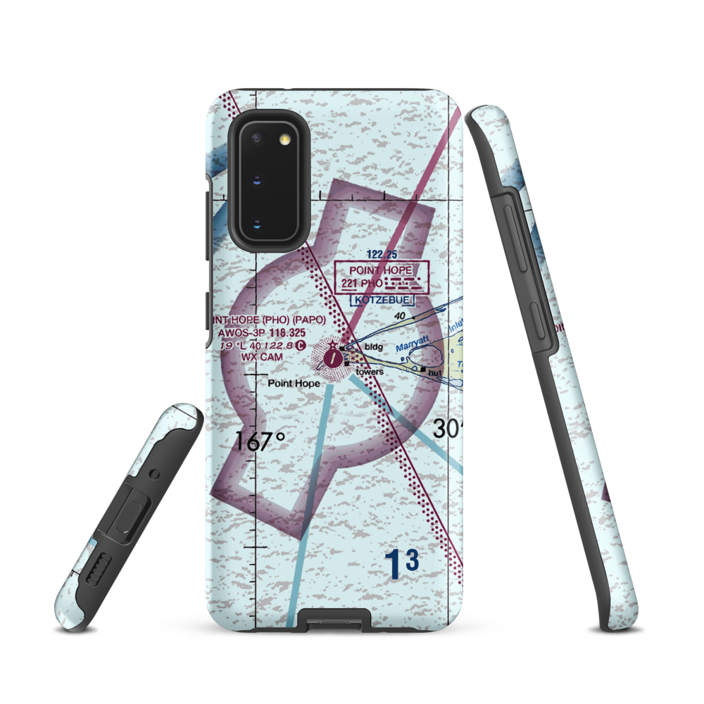 Point Hope Airport (PHO) VFR Sectional Samsung Phone Case Samsung Galaxy S20 model shown