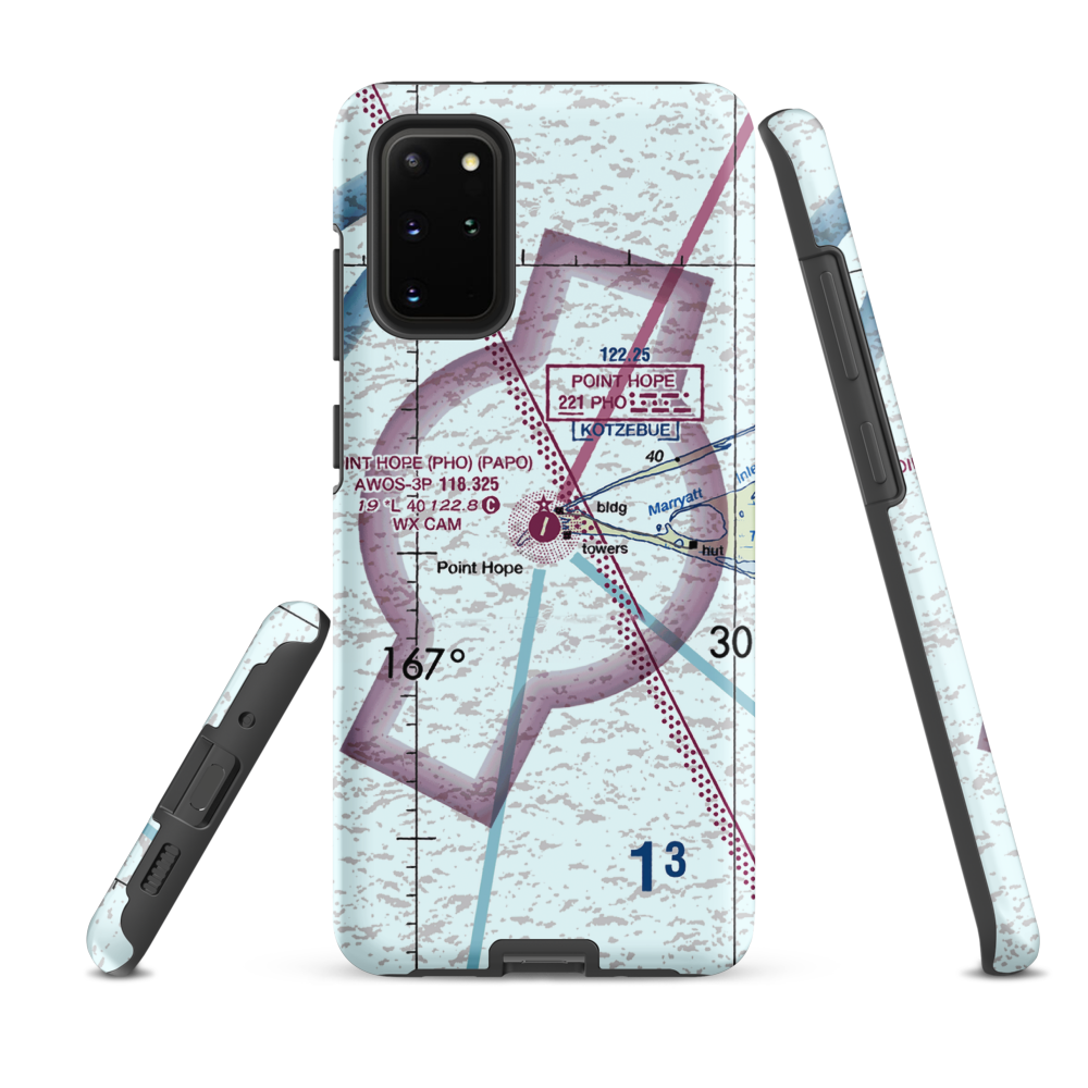 Point Hope Airport (PHO) VFR Sectional Samsung Phone Case Samsung Galaxy S20 Plus model shown