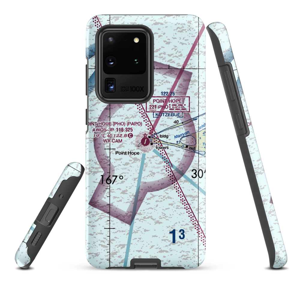 Point Hope Airport (PHO) VFR Sectional Samsung Phone Case Samsung Galaxy S20 Ultra model shown