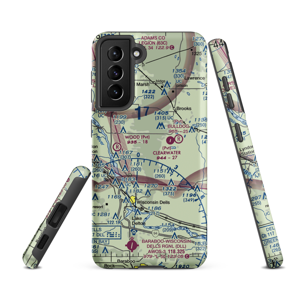 Polish Paradise Airport (WS02) VFR Sectional Samsung Phone Case Samsung Galaxy S21 FE model shown