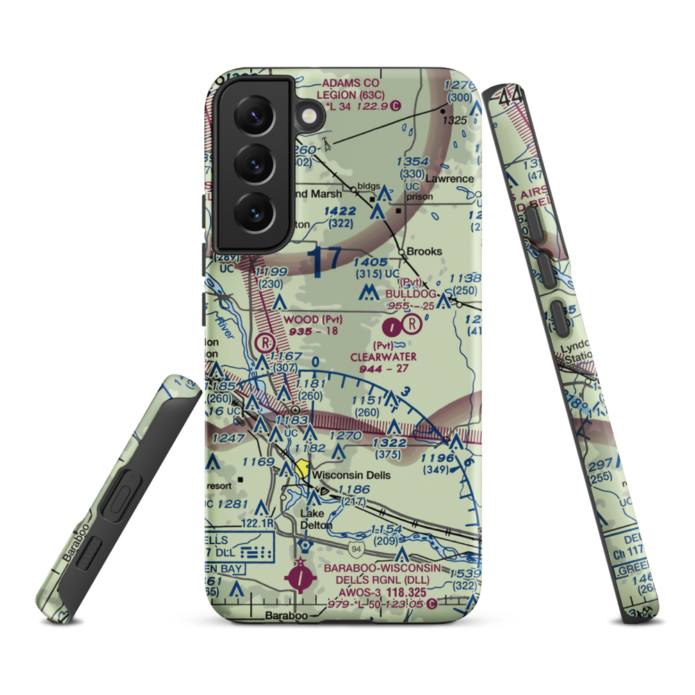 Polish Paradise Airport (WS02) VFR Sectional Samsung Phone Case Samsung Galaxy S22 Plus model shown