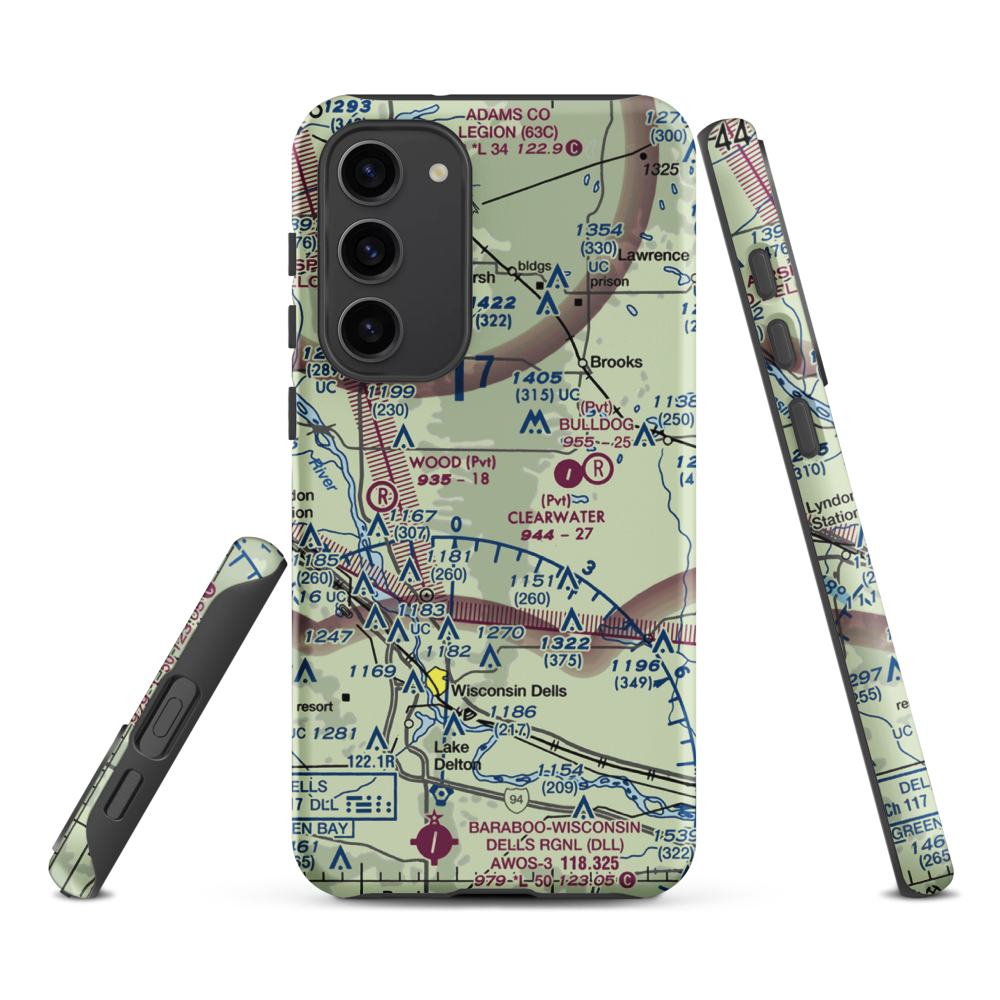 Polish Paradise Airport (WS02) VFR Sectional Samsung Phone Case Samsung Galaxy S23 Plus model shown