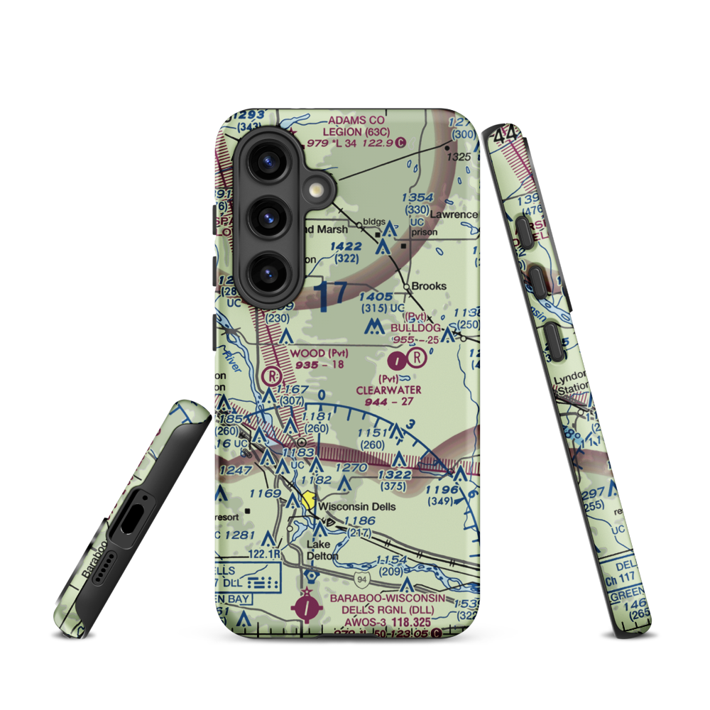 Polish Paradise Airport (WS02) VFR Sectional Samsung Phone Case Samsung Galaxy S24 model shown