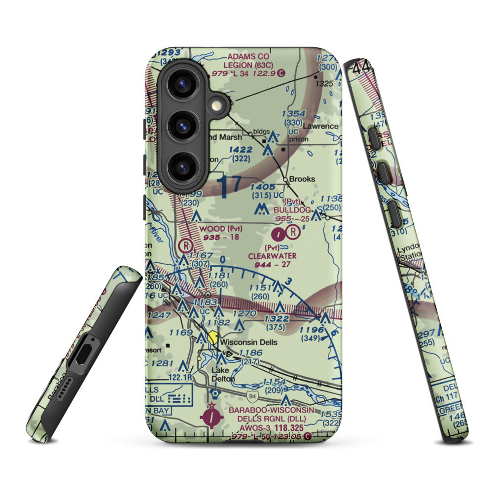 Polish Paradise Airport (WS02) VFR Sectional Samsung Phone Case Samsung Galaxy S24 Plus model shown