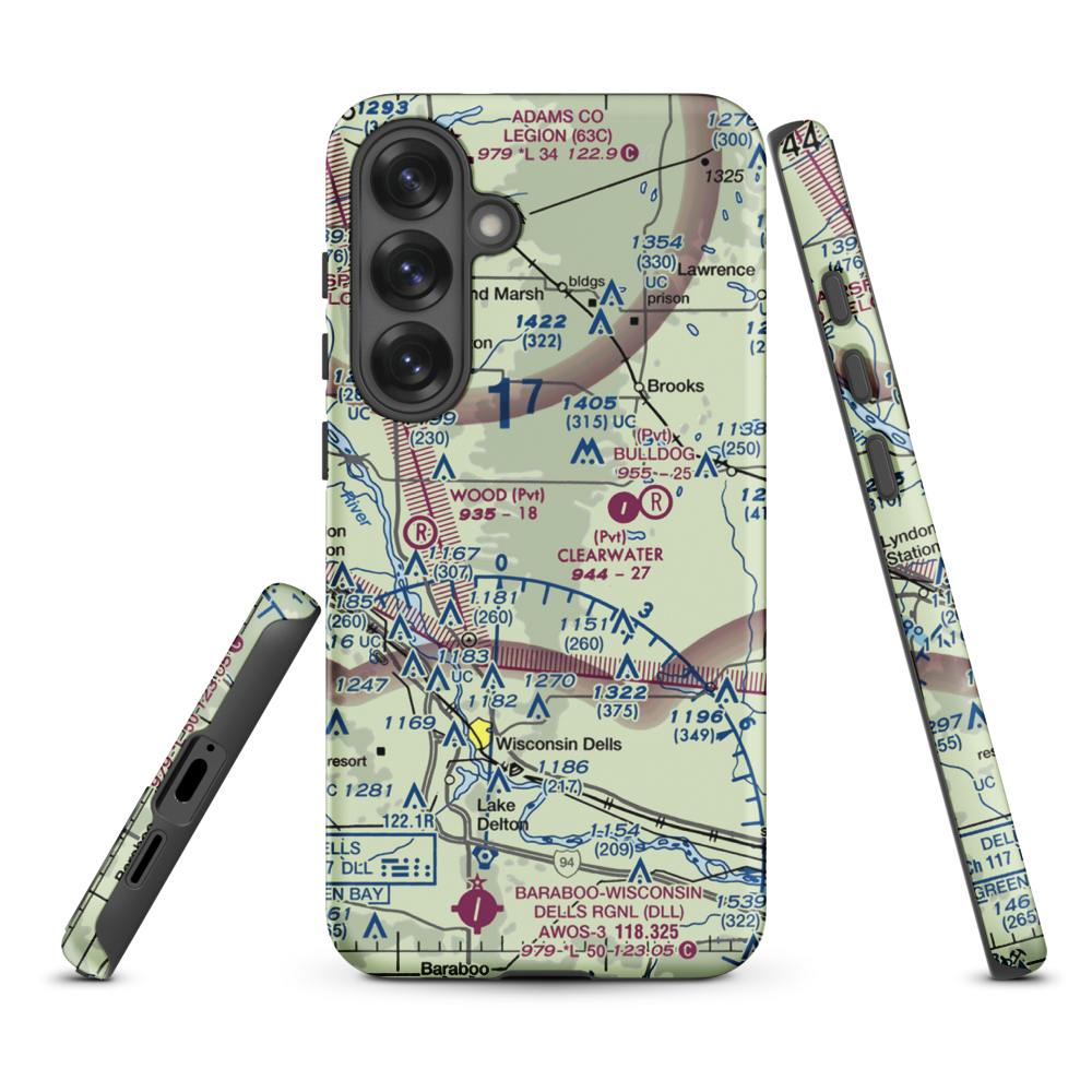 Polish Paradise Airport (WS02) VFR Sectional Samsung Phone Case Samsung Galaxy S25 Plus model shown