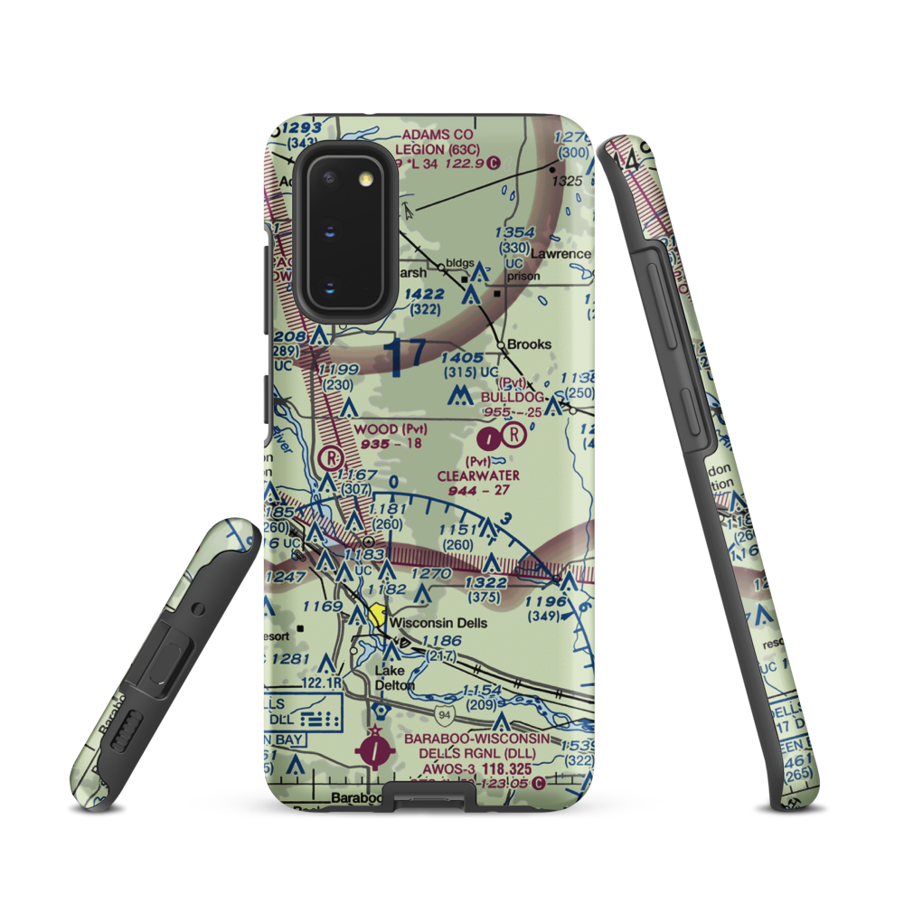 Polish Paradise Airport (WS02) VFR Sectional Samsung Phone Case Samsung Galaxy S20 model shown