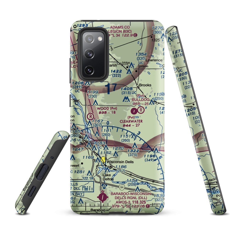 Polish Paradise Airport (WS02) VFR Sectional Samsung Phone Case Samsung Galaxy S20 FE model shown