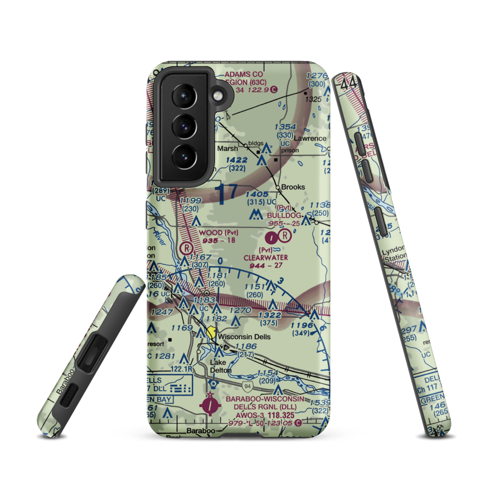Polish Paradise Airport (WS02) VFR Sectional Samsung Phone Case Samsung Galaxy S21 model shown