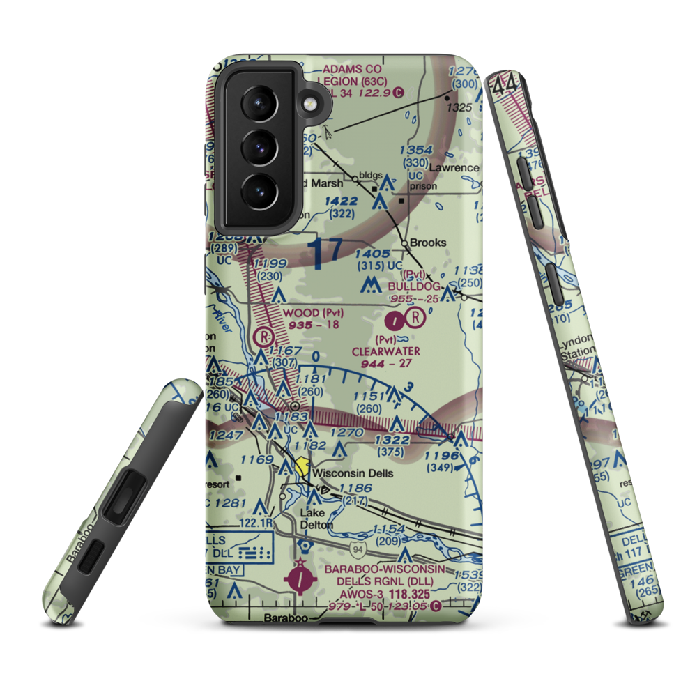 Polish Paradise Airport (WS02) VFR Sectional Samsung Phone Case Samsung Galaxy S21 Plus model shown