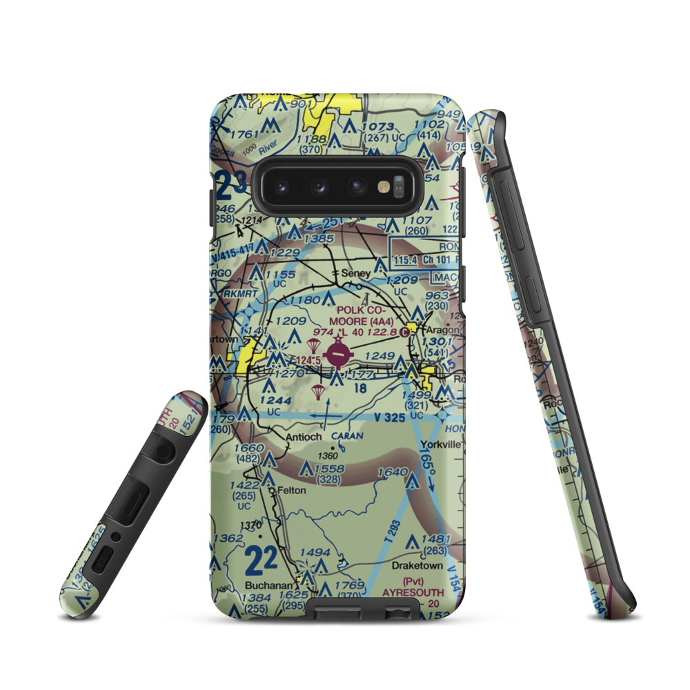 Polk County Airport- Cornelius Moore Field (4A4) VFR Sectional Samsung Phone Case Samsung Galaxy S10 model shown