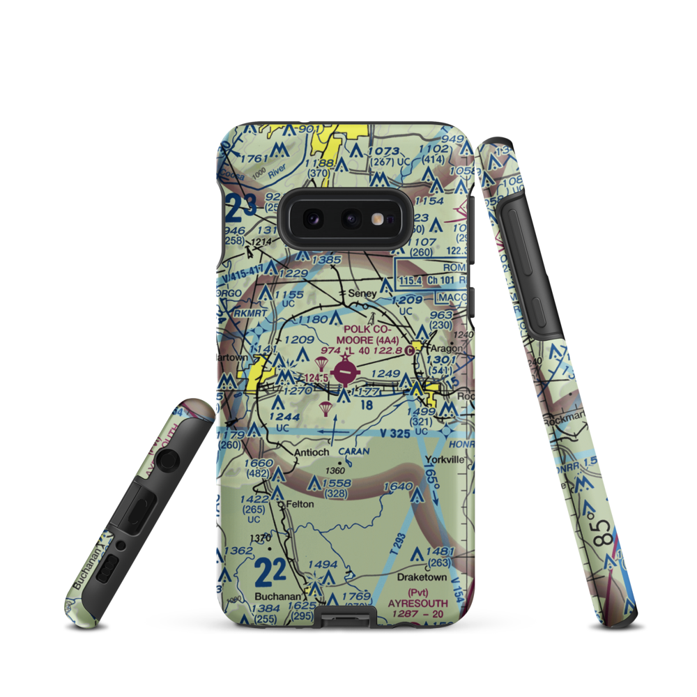 Polk County Airport- Cornelius Moore Field (4A4) VFR Sectional Samsung Phone Case Samsung Galaxy S10e model shown