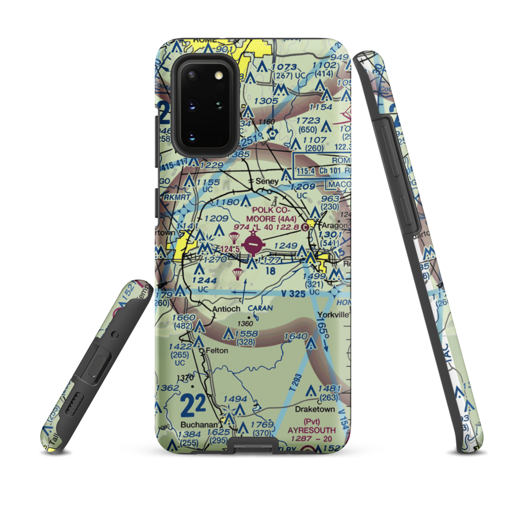 Polk County Airport- Cornelius Moore Field (4A4) VFR Sectional Samsung Phone Case Samsung Galaxy S20 Plus model shown