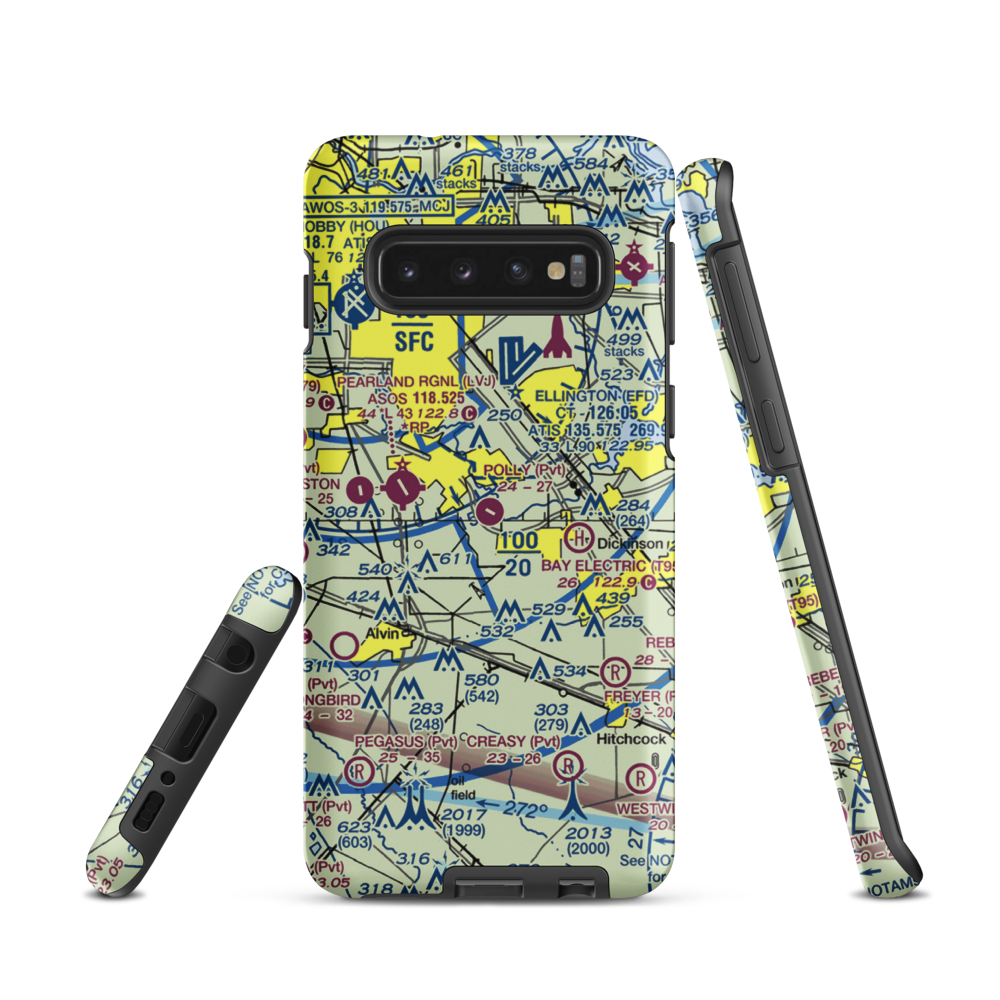 Polly Ranch Airport (7XS0) VFR Sectional Samsung Phone Case Samsung Galaxy S10 model shown