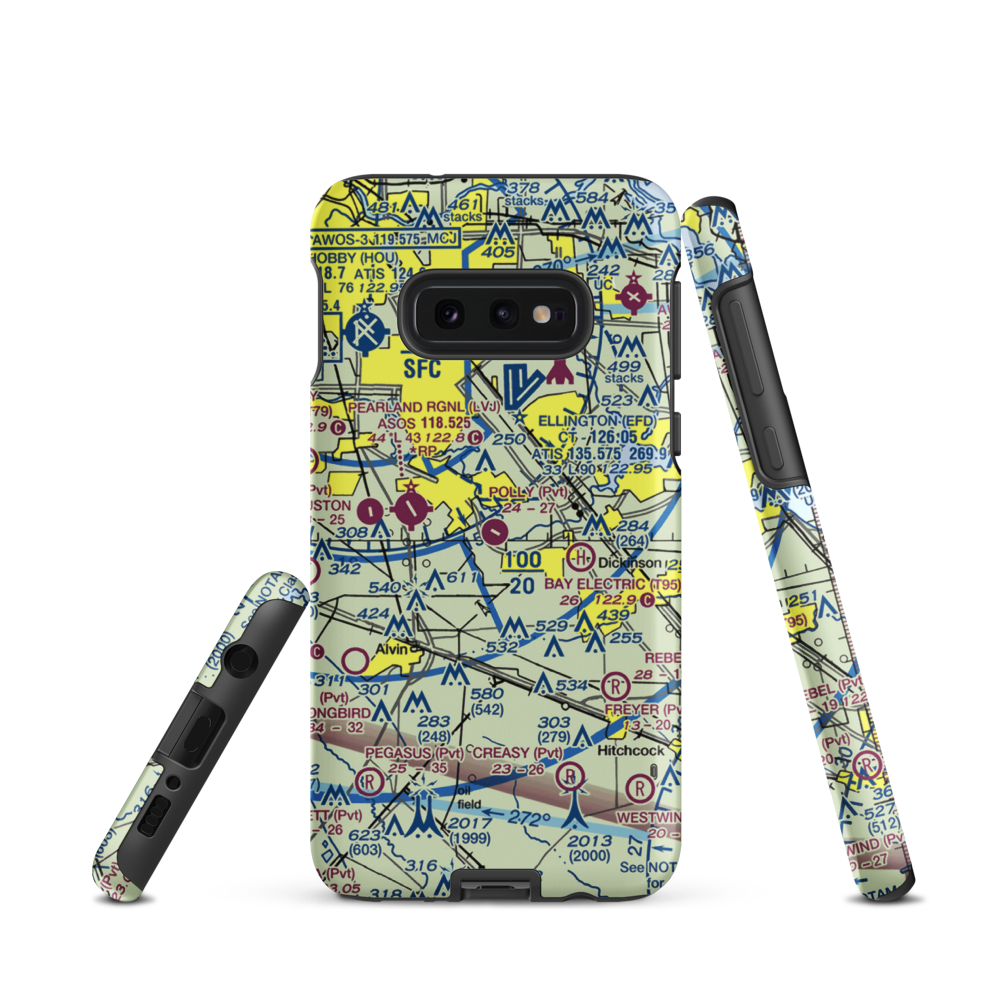 Polly Ranch Airport (7XS0) VFR Sectional Samsung Phone Case Samsung Galaxy S10 Plus model shown