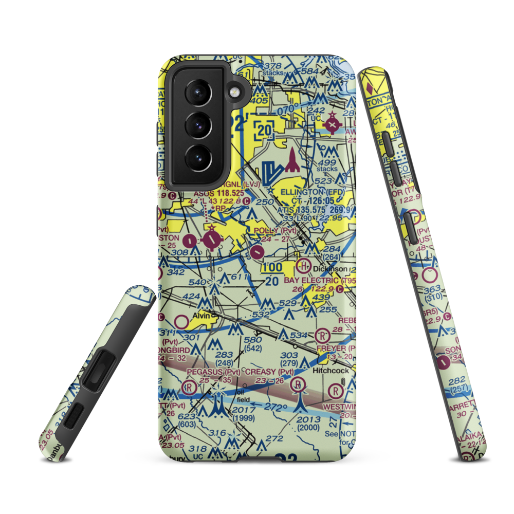 Polly Ranch Airport (7XS0) VFR Sectional Samsung Phone Case Samsung Galaxy S21 FE model shown