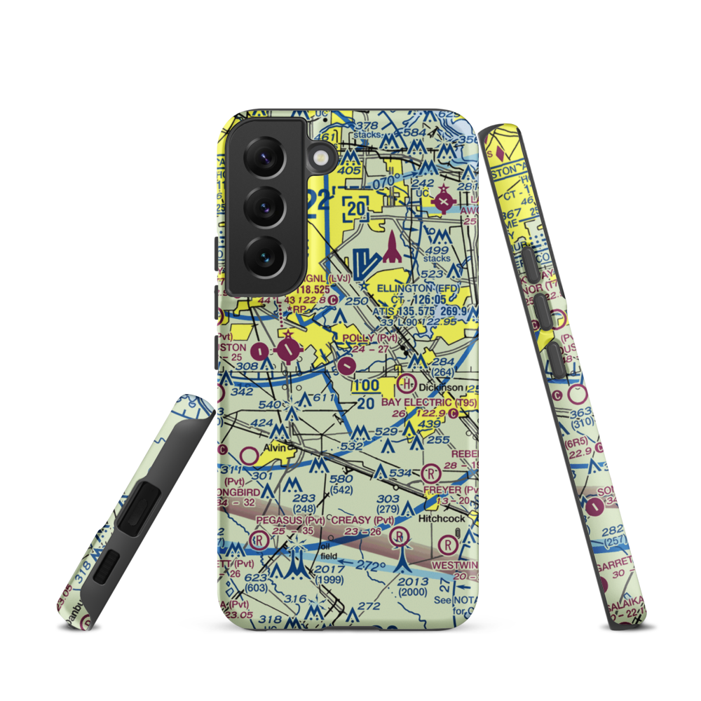 Polly Ranch Airport (7XS0) VFR Sectional Samsung Phone Case Samsung Galaxy S22 model shown