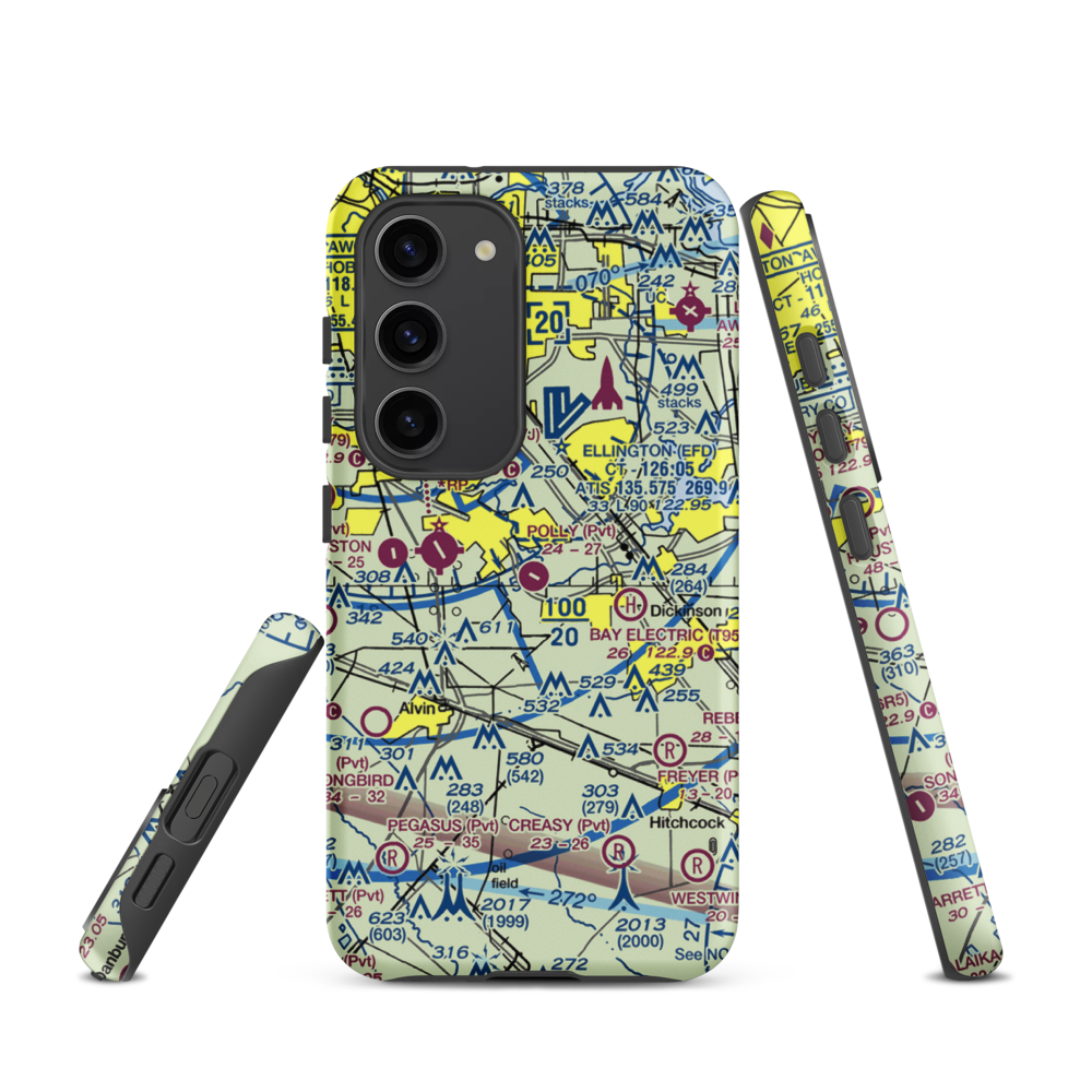 Polly Ranch Airport (7XS0) VFR Sectional Samsung Phone Case Samsung Galaxy S23 model shown