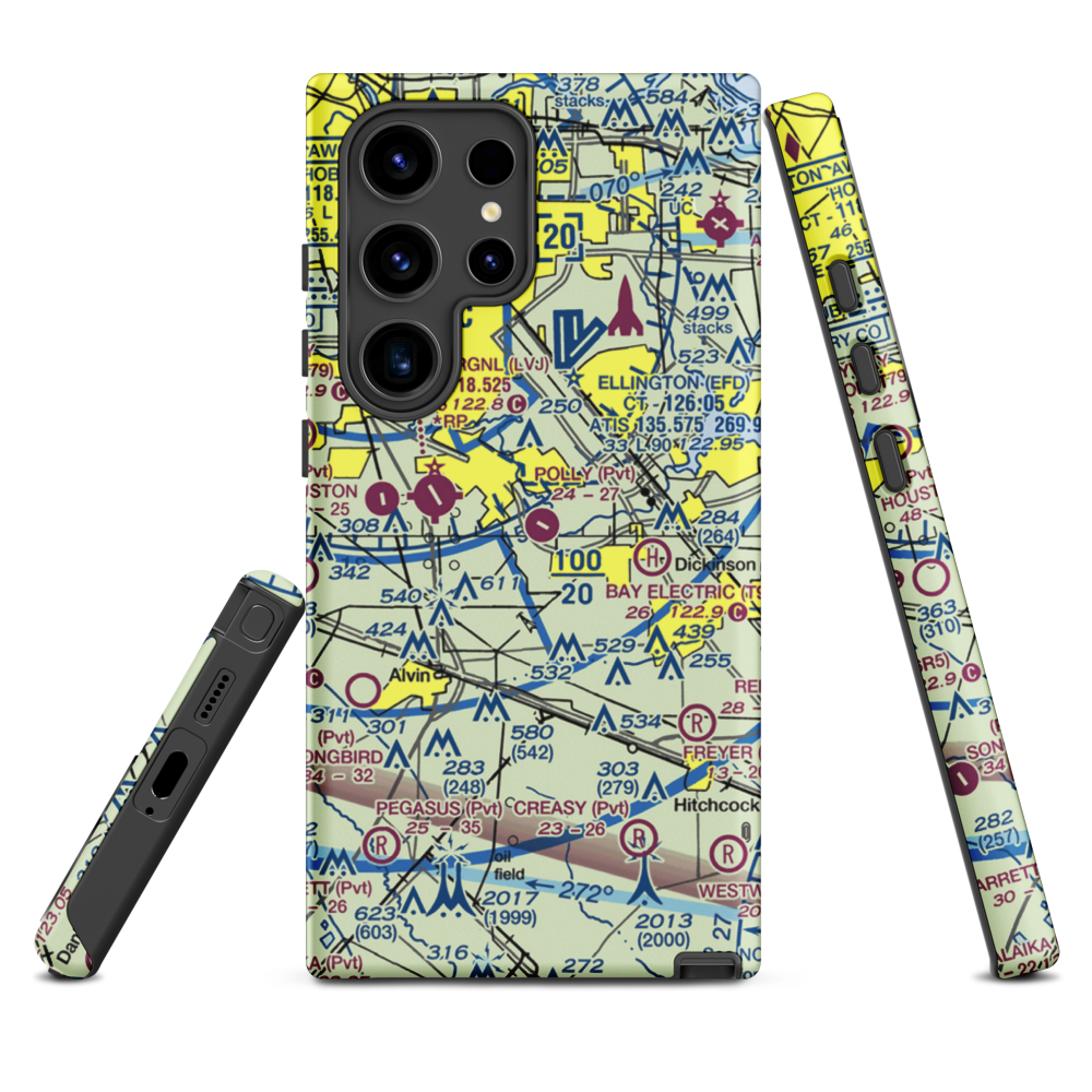 Polly Ranch Airport (7XS0) VFR Sectional Samsung Phone Case Samsung Galaxy S24 Ultra model shown