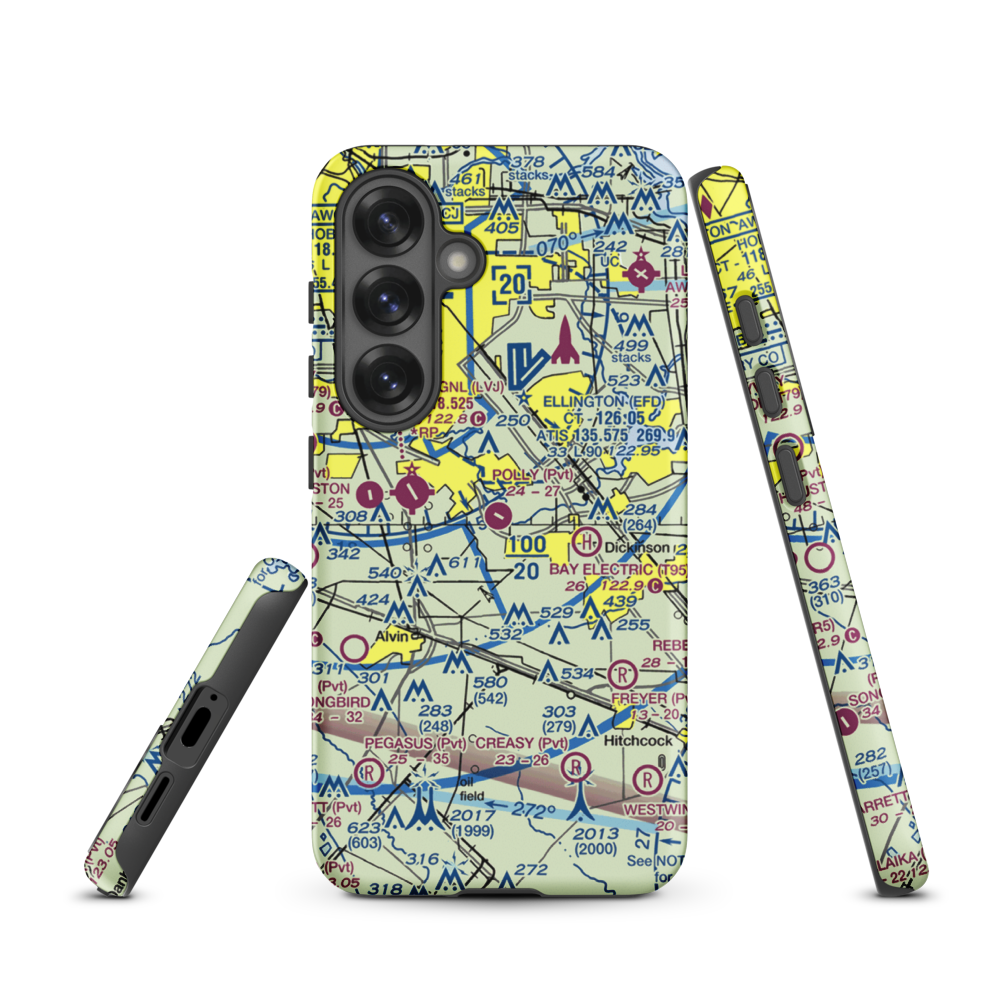 Polly Ranch Airport (7XS0) VFR Sectional Samsung Phone Case Samsung Galaxy S25 model shown