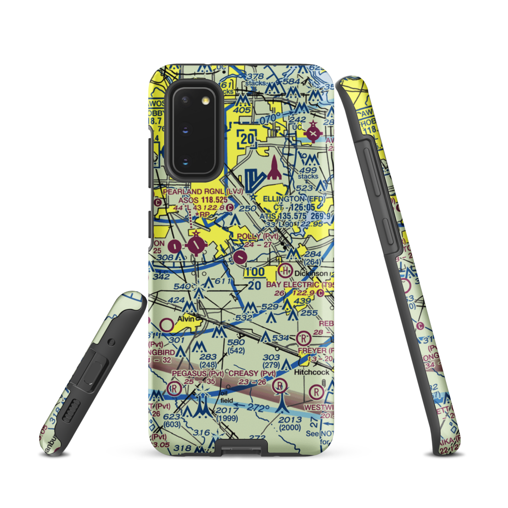 Polly Ranch Airport (7XS0) VFR Sectional Samsung Phone Case Samsung Galaxy S20 model shown