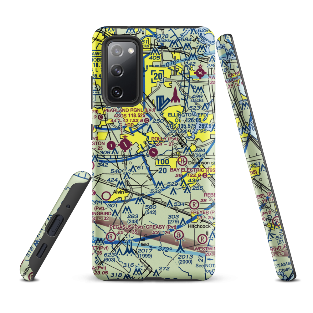 Polly Ranch Airport (7XS0) VFR Sectional Samsung Phone Case Samsung Galaxy S20 FE model shown