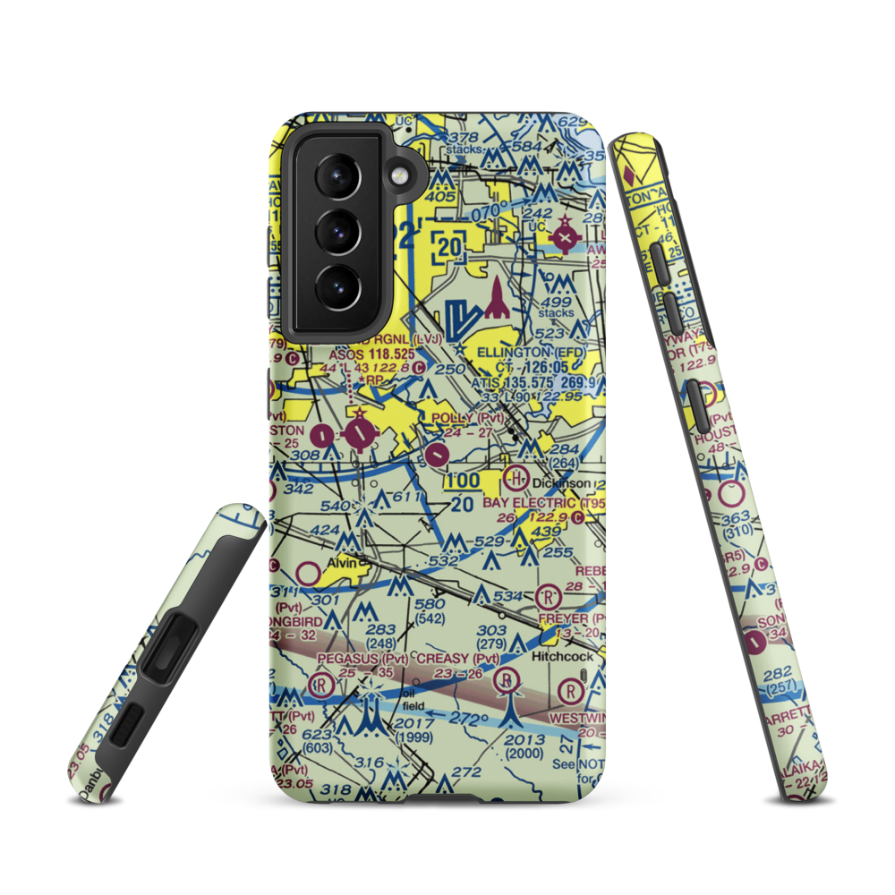 Polly Ranch Airport (7XS0) VFR Sectional Samsung Phone Case Samsung Galaxy S21 model shown