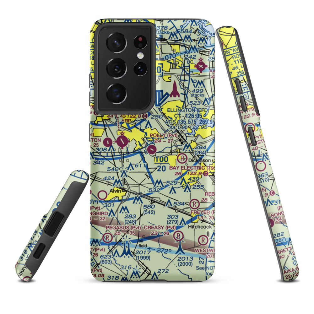 Polly Ranch Airport (7XS0) VFR Sectional Samsung Phone Case Samsung Galaxy S21 Ultra model shown