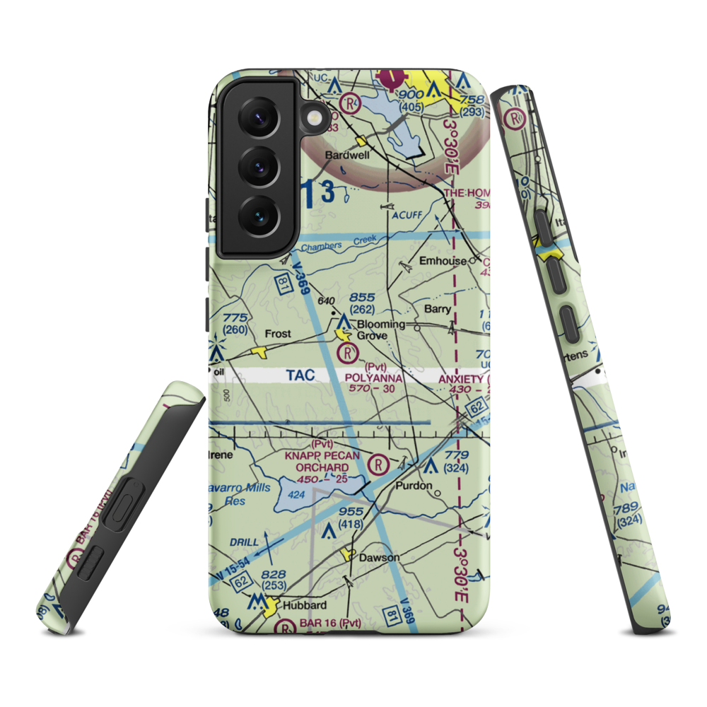 Polyanna Ranch Airport (4TE1) VFR Sectional Samsung Phone Case Samsung Galaxy S22 Plus model shown