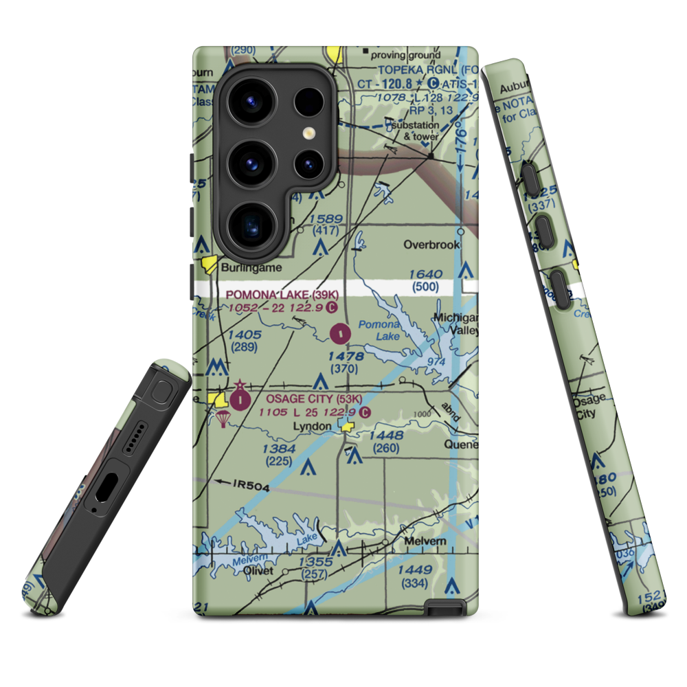 Pomona Lake Airport (39K) VFR Sectional Samsung Phone Case Samsung Galaxy S24 Ultra model shown
