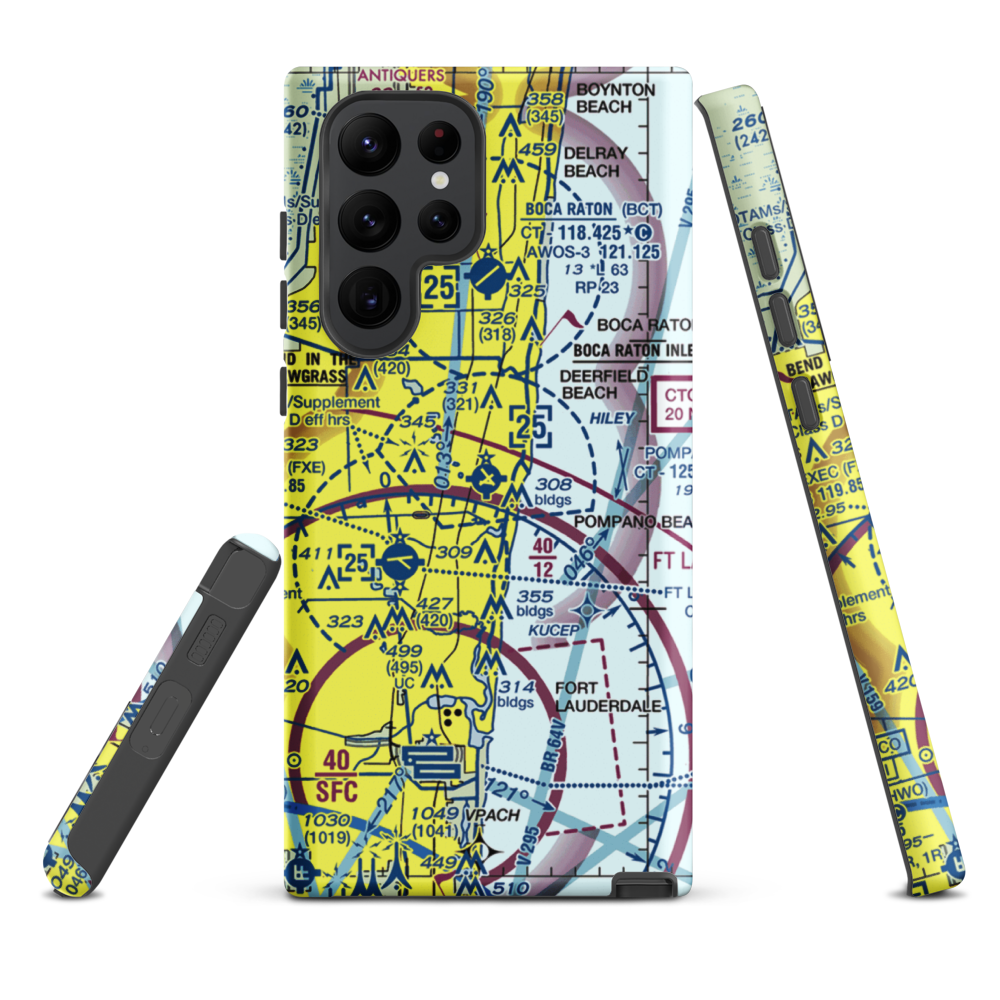 Pompano Beach Airpark (PMP) VFR Sectional Samsung Phone Case Samsung Galaxy S22 Ultra model shown