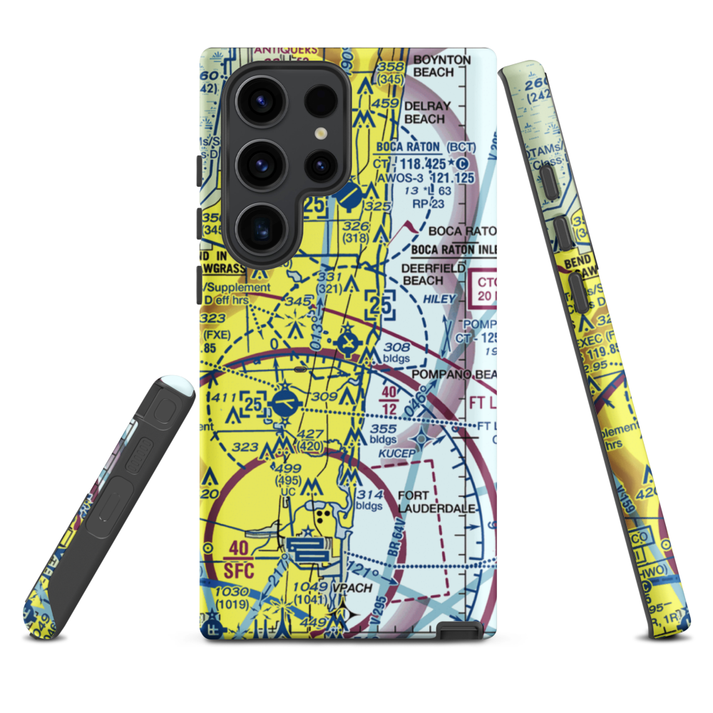 Pompano Beach Airpark (PMP) VFR Sectional Samsung Phone Case Samsung Galaxy S23 Ultra model shown