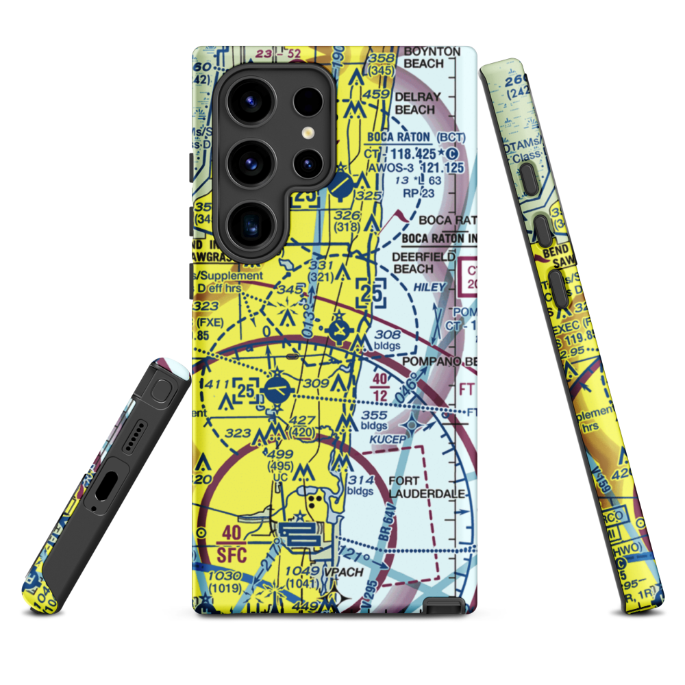 Pompano Beach Airpark (PMP) VFR Sectional Samsung Phone Case Samsung Galaxy S24 Ultra model shown