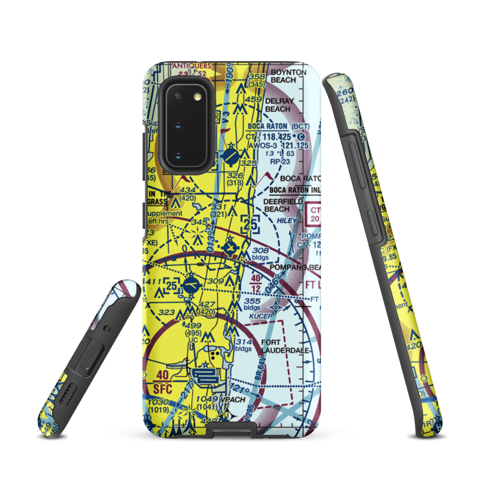Pompano Beach Airpark (PMP) VFR Sectional Samsung Phone Case Samsung Galaxy S20 model shown
