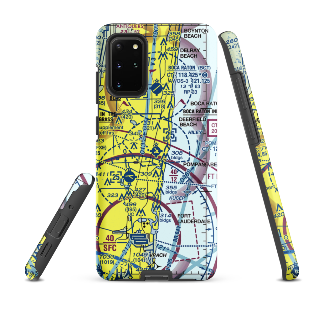 Pompano Beach Airpark (PMP) VFR Sectional Samsung Phone Case Samsung Galaxy S20 Plus model shown