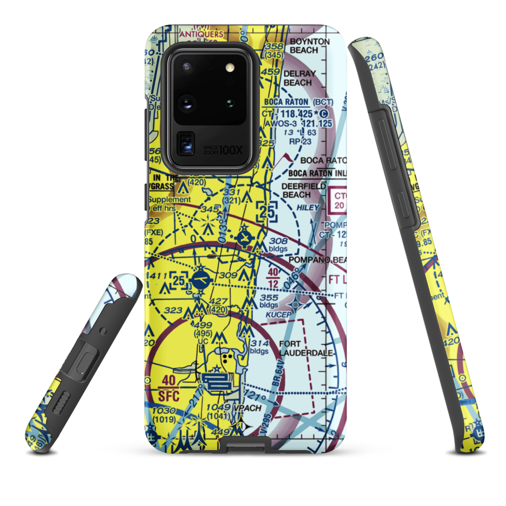 Pompano Beach Airpark (PMP) VFR Sectional Samsung Phone Case Samsung Galaxy S20 Ultra model shown