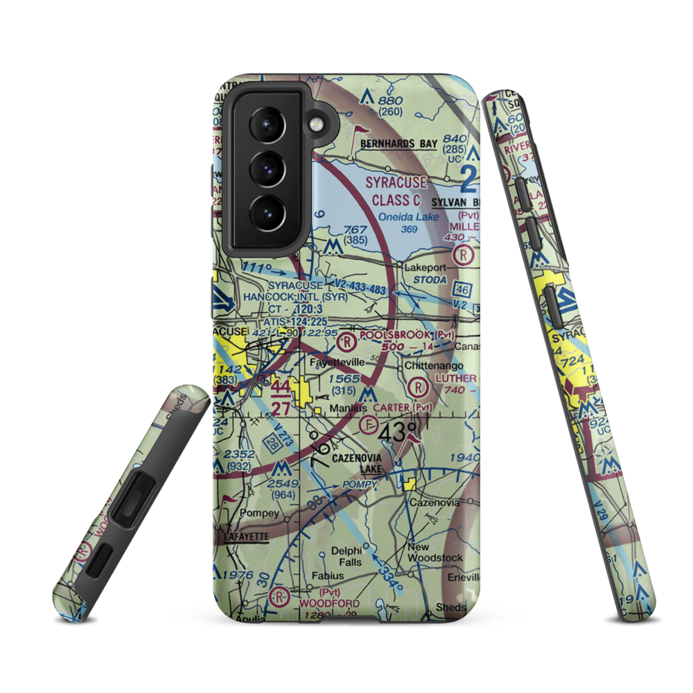 Poolsbrook Aerodrome (NY72) VFR Sectional Samsung Phone Case Samsung Galaxy S21 FE model shown