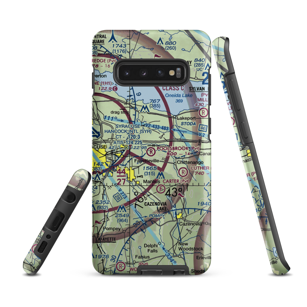 Poolsbrook Aerodrome (NY72) VFR Sectional Samsung Phone Case Samsung Galaxy S10 Plus model shown