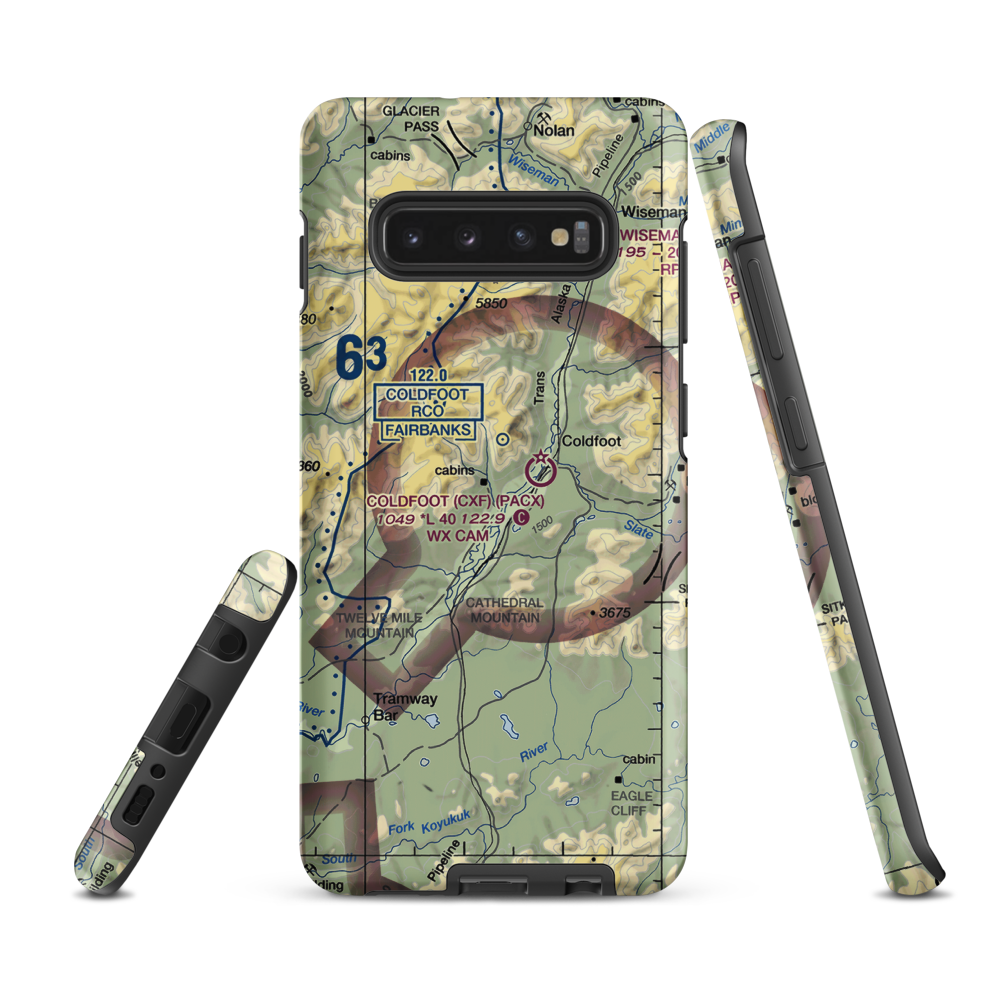 Porcupine Creek Airport (PCK) VFR Sectional Samsung Phone Case Samsung Galaxy S10 Plus model shown