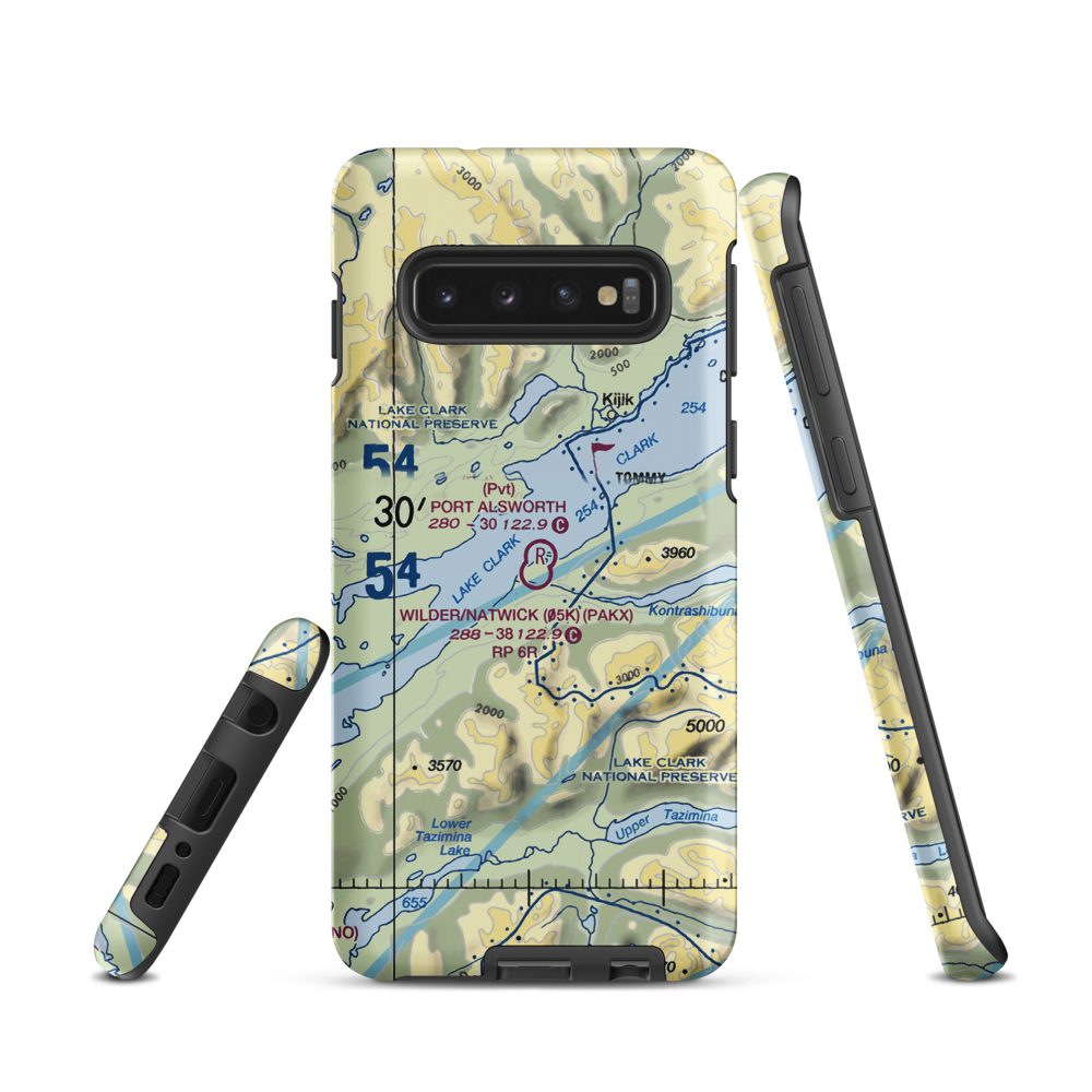 Port Alsworth Airport (TPO) VFR Sectional Samsung Phone Case Samsung Galaxy S10 model shown