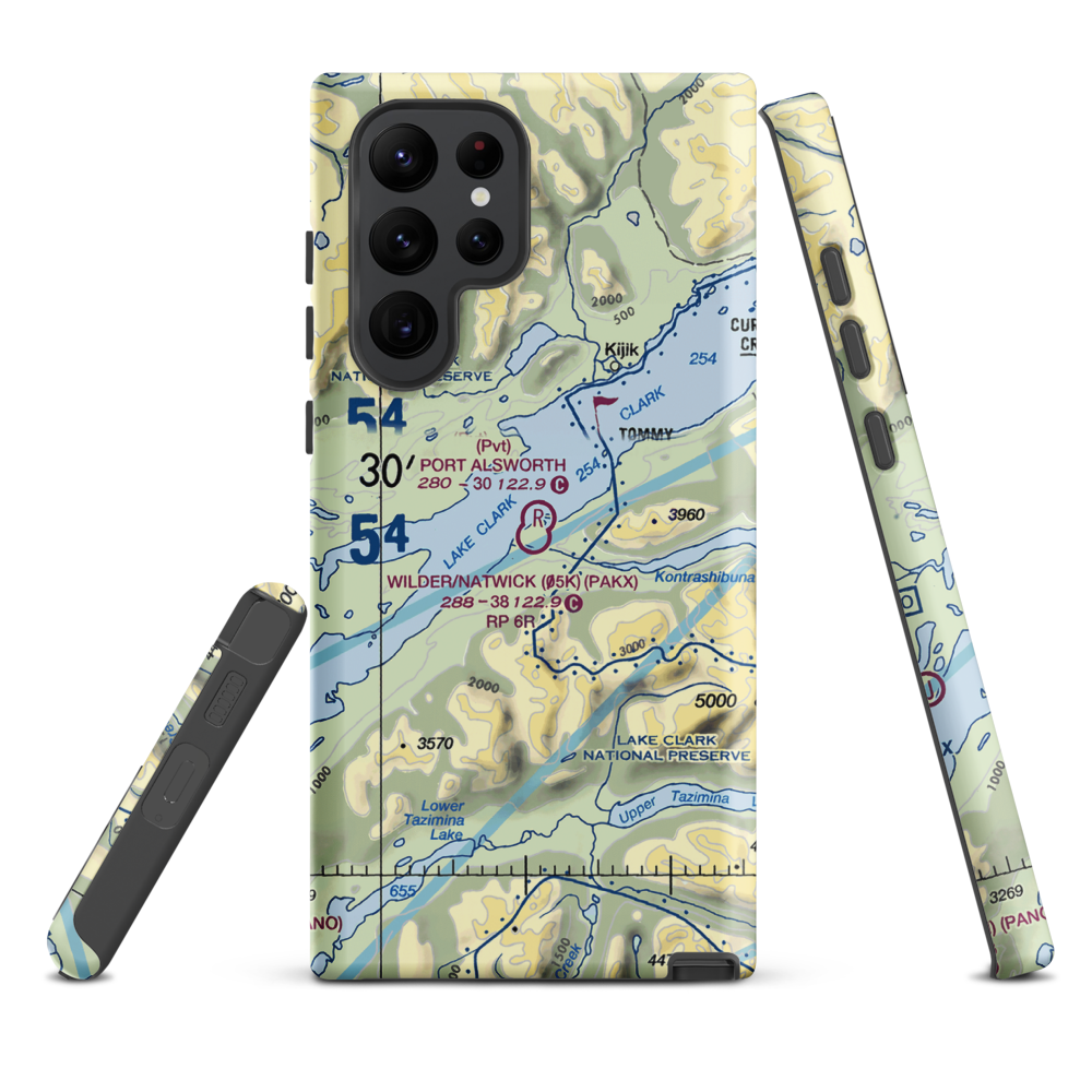 Port Alsworth Airport (TPO) VFR Sectional Samsung Phone Case Samsung Galaxy S22 Ultra model shown