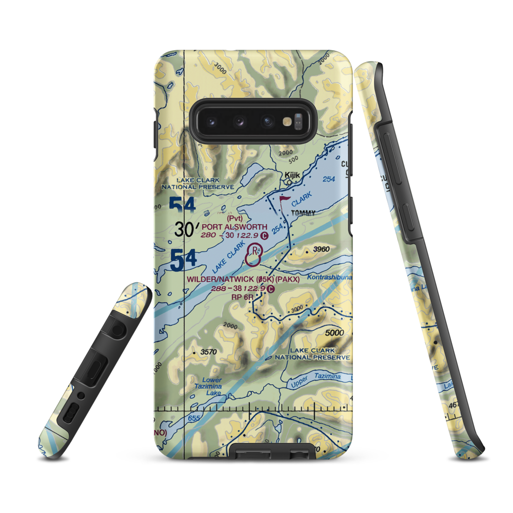 Port Alsworth Airport (TPO) VFR Sectional Samsung Phone Case Samsung Galaxy S10 Plus model shown