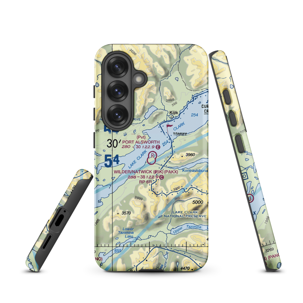 Port Alsworth Airport (TPO) VFR Sectional Samsung Phone Case Samsung Galaxy S25 model shown